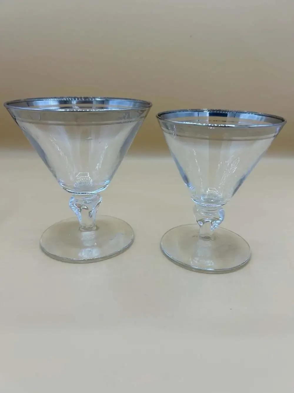 Vintage Libbey Saturn Platinum Trim Cocktail/Aperitif Glasses